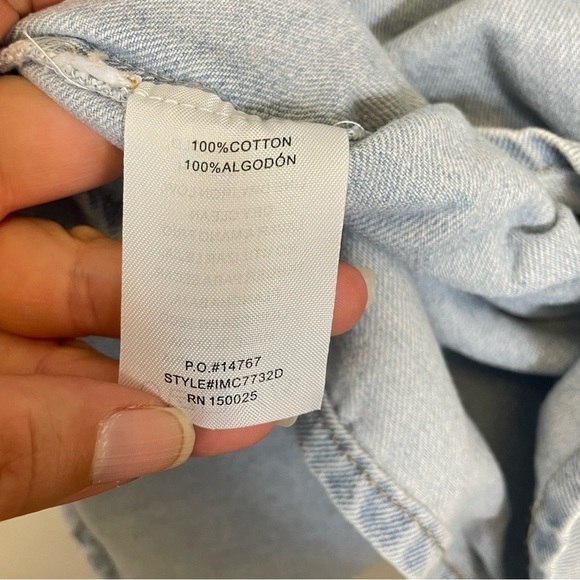 Altar’s State Denim Puff Sleeves Smocked Babydoll Mini Dress Size M - Picture 11 of 13